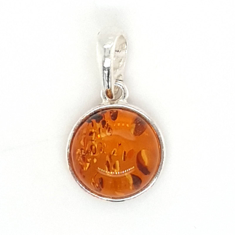 SIL 11MM ROUND AMBER PENDANT