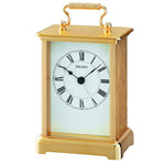 Seiko Brass Finish Quartz Alarm Carriage Clock QHE093G