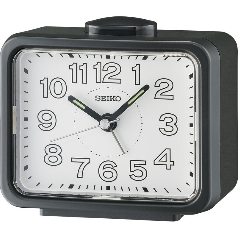 SEIKO BLACK RECTANGLE ALARM CLOCK - QHK061K