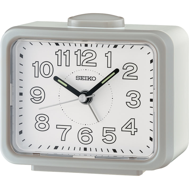 Seiko Grey/White Rectangle Alarm Clock QHK061N