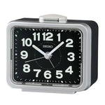 Seiko Black & Silver Quartz Bell Alarm Clock QHK062S