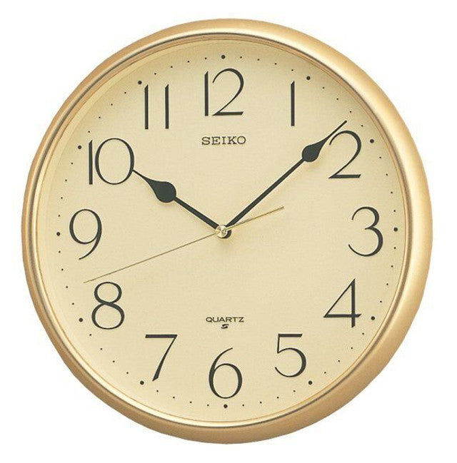 SEIKO GOLD CASE ROUND WALL CLOCK - QXA001G