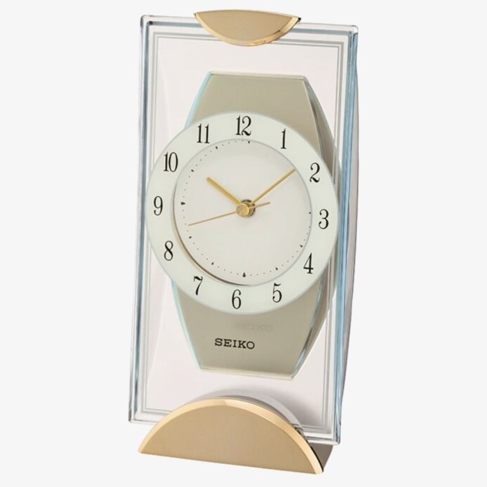 SEIKO RECTANGLE GOLD TONE MANTEL CLOCK - QXG146G