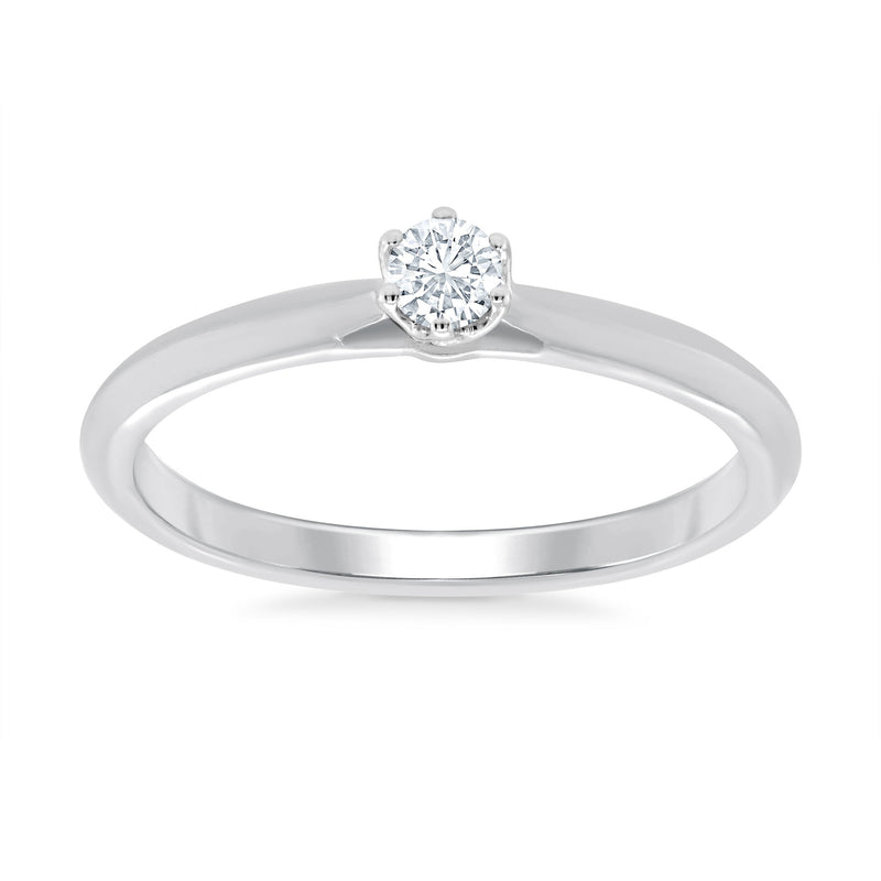 9W 0.10CT DIAMOND SOLITAIRE RING