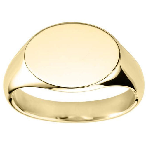 9CT YELLOW GOLD OVAL SHAPED SIGNET RING