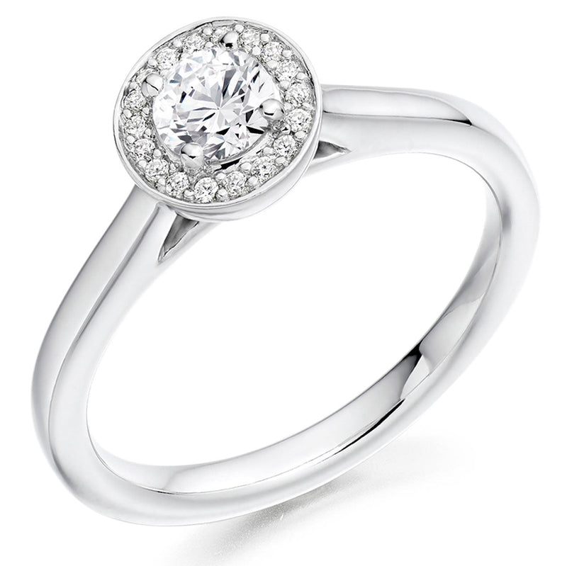 PLATINUM DIAMOND HALO 0.39CT RING