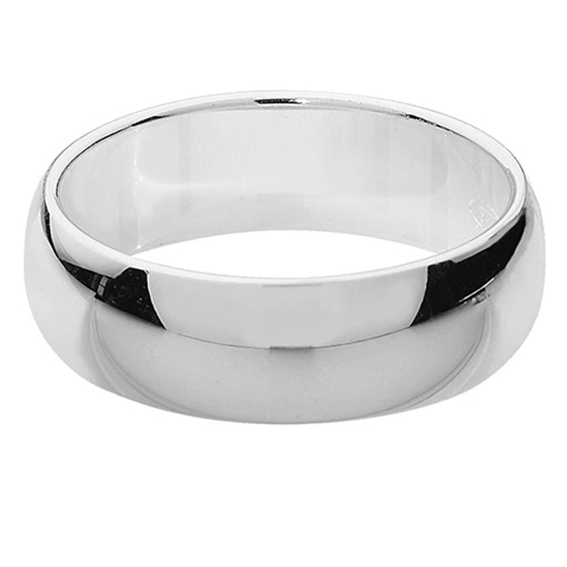 SIL 6MM D SHAPE WEDDING RING