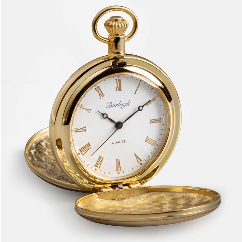 GP QUARTZ FULL HUNTER PHOTO POCKET WATCH & CHAIN - Supplied By: WR Bullen Norwich