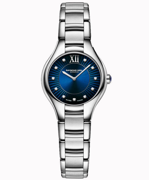 RAYMOND WEIL LADIES NOEMIA BLUE DIAL DIAMOND DOT QUARTZ WATCH 5124-ST-50181 - Supplied By: WR Bullen Norwich