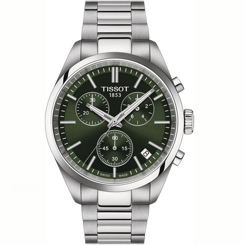 TISSOT PR100 CHRONO GREEN DIAL T1504171109100