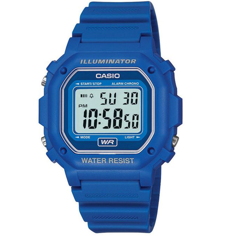 Casio Unisex Classic Alarm Chronograph Bold Blue Digital Watch F-108WH-2AEF