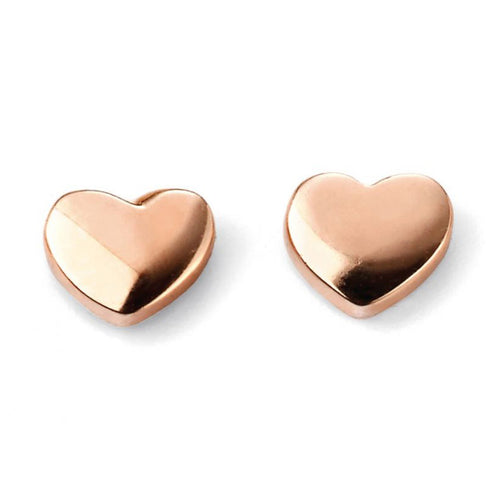 A 9Ct Rose Gold Heart Stud Earrings Part Of The Norwich Jewellers Hemstocks Range