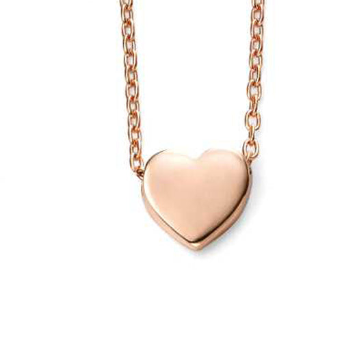 A 9Ct Rose Gold Heart Charm Necklace Part Of The Norwich Jewellers Hemstocks Range