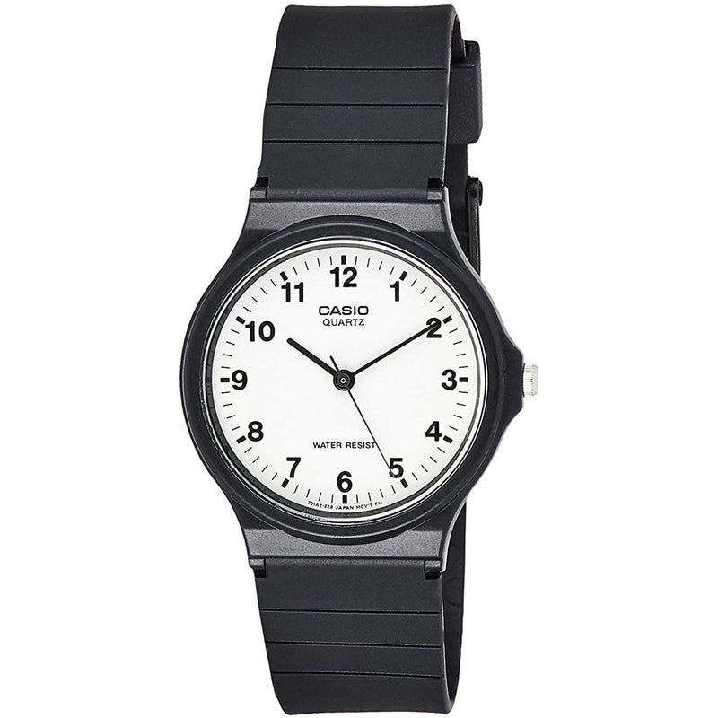 Casio Unisex Black Classic White Dial Quartz Unisex Watch MQ-24-7BLL